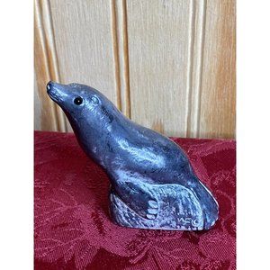 The Wolf Sculptures A Wolf Original Seal Sea Lion Figurine Soapstone Carving